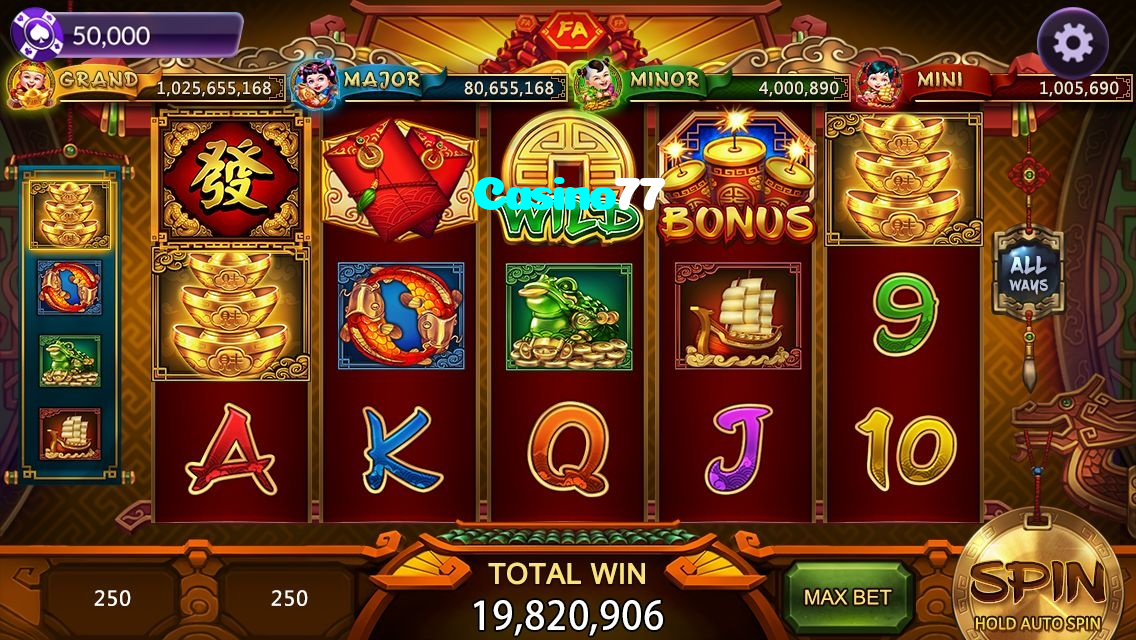 Casino77 casino presented on mobile device in Pakistan with slots and live games